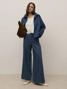 Nöista Oversized Button-Front Jacket With Classic Collar And Relaxed Silhouette. Soft-Touch Fabric Designed For Layering, Ideal For Spring Looks, Casual Outfits And Transitional Spring Weather. - Royal Blue - View 8