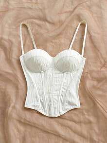 Soleia 女士假日波浪针织纹理吊带背心，纽扣前襟，女士背心，适合海滩、海边、性感、约会、海滩度假、假日约会下午茶、婚礼季、海滨游轮假期、公路城市假期、波西米亚风假期、音乐节、嬉皮西部风，可内穿或外穿，适合所有季节。 - 杏色 - 查看 6