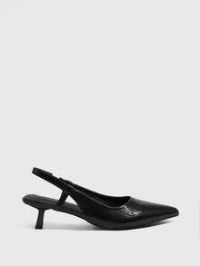 CUCCOO SZL Zapatos de vestir de tacón de aguja y punta fina para mujer, adecuados para ocasiones formales y fiestas como Navidad - Negro - Ver 2