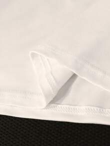 Manfinity Dauomo Milky Silk 男士短袖T恤，白色，宽松舒适，梅花印花 - 白色 - 查看 3