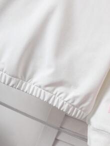 2件套女童可爱休闲蝴蝶结装饰长袖卫衣和纯色蛋糕裙套装 - 彩色 - 查看 7