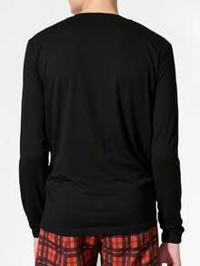 Velminro 男士圆领长袖休闲家居服套装（2026新年款） - 黑色 - 查看 4