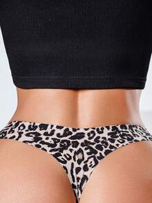 Women's Slim Fit Casual Leopard Print Sexy Thong Underwear ClassicAnimalPrint - Multicolor - View 2