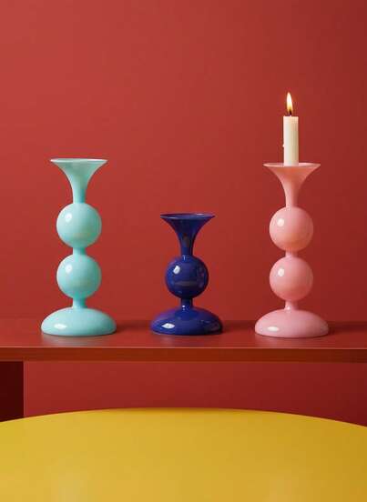 Joivida 1件 高端大气复古法式罗马柱玻璃烛台，简约现代花瓶，两用设计，经久耐用的玻璃结构，适用于家居装饰、婚礼、派对、餐桌摆设、情人节、斋月节等场合