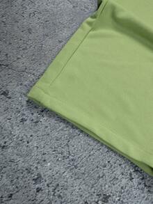 Manfinity Roghcode Men's Green Straight Leg Long Sweatpants With Pockets Knitted Casual Style - Green - View 8