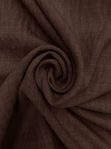 Firerie Elegantes Lässig-Outfit, Große Größen: Langarm-Bluse mit asymmetrischer geraffter Taille und schlankem Schnitt + A-Linien-Rock mit geflustertem Saum, 2-teiliges Set, geeignet für Frühling, Sommer, Herbst, Winter - Kaffeebraun - Übersicht 8