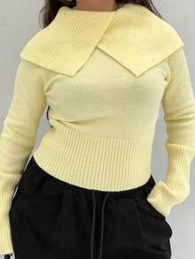 NegzBox Women's Turtleneck Tight-Fitting Long Sleeve Yellow Sweater, Autumn/Winter,Fall,Cozy Fall And Winter Clothes For Women - Yellow - View 3