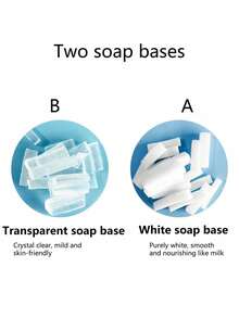 500克/1.1磅 白色/透明皂基，适合DIY制皂，白色/透明植物皂基，清洁的最佳选择。