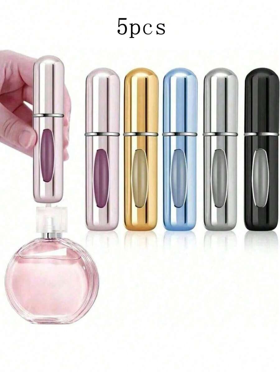 1/3/5/10/15 chai nước hoa du lịch có thể nạp lại, bình xịt du lịch 5ml, bình đựng nước hoa bỏ túi, bình xịt khi đi du lịch - Nhiều màu - Xem 1