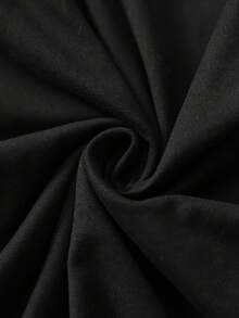 SHEIN LUNE 女士休闲蕾丝拼接修身长袖连衣裙 冬季女装 冬季连衣裙 新年连衣裙 派对连衣裙 优雅女士连衣裙 黑色连衣裙 黑色长袖休闲连衣裙 - 黑色 - 查看 9