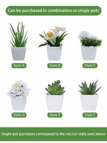 1 cái/bộ 6 cây mọng nước nhân tạo mini, thích hợp cho gia đình, phòng khách, bàn làm việc, bệ cửa sổ, trang trí bàn làm việc văn phòng, Ngày của Mẹ, trang trí tiệc cưới, trang trí sân vườn, cây ngoài trời. làm vườn, trang trí nhà bằng hoa giả - Màu xanh lá cây trắng - Xem 11