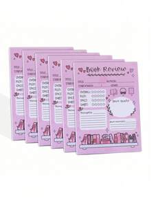 1/2/4/6/8本装书评记事本，5.5 x 3.9英寸，自粘式小记事本，阅读笔记用品，每本40页。 - 彩色 - 查看 13