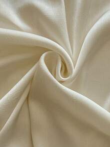 Roveilla Plus Size Women's French Elegant Luxurious Chic Christmas Party Minimalist High-End Casual Resort Workwear Vintage Comfortable Solid Satin Collared V-Neck Open Front Belted Flared Long Sleeve Shirt, Spring/Autumn/Winter Curvy Blouses Plus Size Blouses White Elegant Blouses Cream Blouse Plus Size Women Clothes Blouse