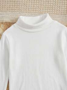 2pcs/Set Baby Boy Casual Comfortable High Neck Top - Black and White - View 3