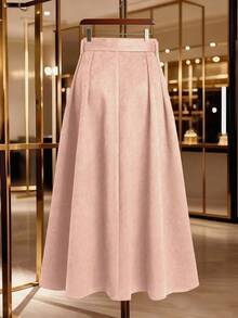 GlowEve Váy thiết kế thắt eo thanh lịch cỡ tiêu chuẩn cho nữ, mùa thu/đông - Hồng - Xem 2