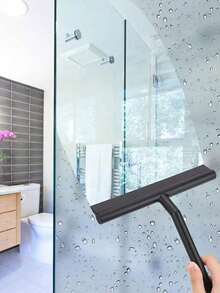 1. 实用玻璃窗刮刀、镜面刮刀、肥皂清洁刮刀、瓷砖清洁工具，适用于浴室和厨房 - 黑色 - 查看 7