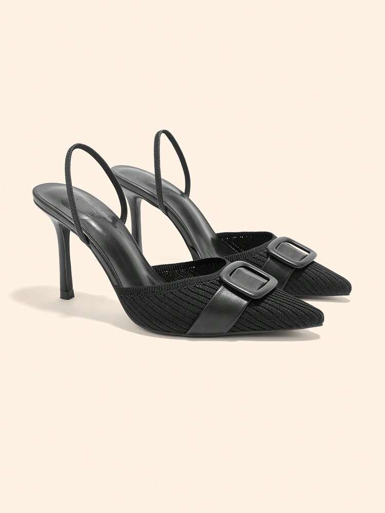 CUCCOO BASICS Women's Pointed Toe Fashionable High Heel Mules For Christmas