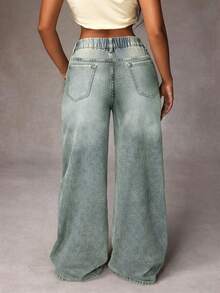 SHEIN Unity Plus Size Light-Colored Casual Everyday Jeans - Light Wash - View 4