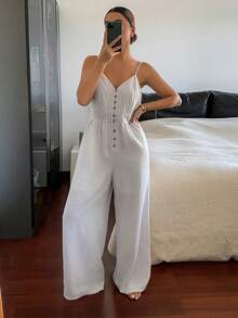 DAZY 女士条纹连体家居服 - 灰色 - 查看 4