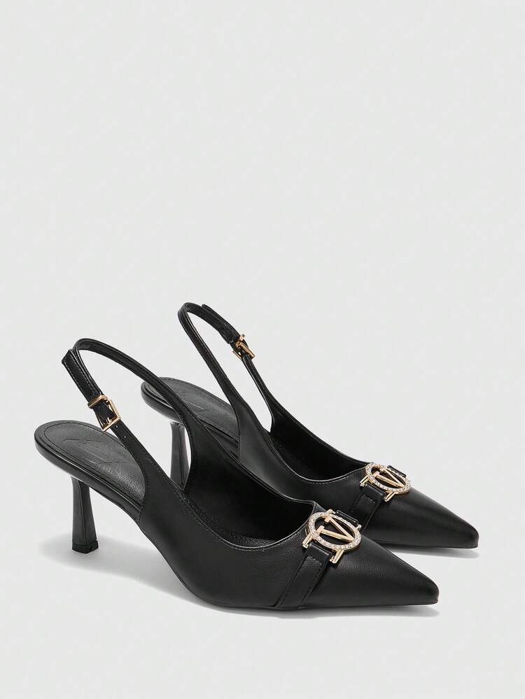 CUCCOO CHICEST Women's Pointed Toe Buckle Design Everyday Versatile Fashion High Heels Summer Shoes Wedding Shoes Bride Shoes