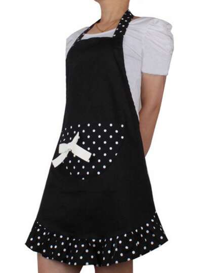 1 Stück koreanischer Stil süße Prinzessin Schleife Baumwoll-Schürze, modisches Karomuster.