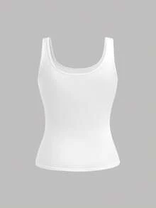 SHEIN Girlism 2pcs/Set Teen Girls Black & White Casual Crew Neck Ruched Waist Fitted Camisole Tank Tops, Versatile For Daily Casual And Loungewear Girls Tight Tops Sleeveless Top Set Tight Fitted Tops - Black and White - View 7