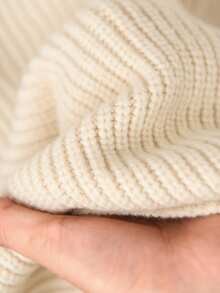 CosyJoli Áo len dệt kim cổ tròn tay rút dây cỡ lớn dành cho nữ, mùa thu/đông - Vàng nhạt - Xem 7