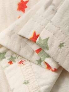 DAZY 星形花卉印花直筒女士睡裤 - 米色 - 查看 8