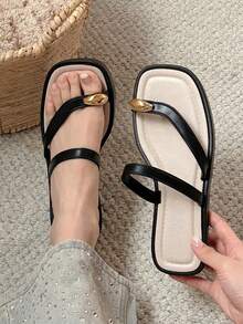 GlamourGrip Women Flip-Flops - Black - View 2