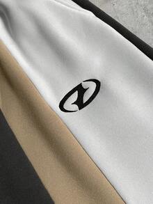 AXEPEAK Quần thể thao nam dáng rộng, họa tiết hình học, phối nhiều mảnh, có dây rút ở eo, túi hai bên, kiểu dáng thường ngày, quần thể thao đường phố, quần tập gym ống rộng có sọc bên hông. - Nhiều màu - Xem 3