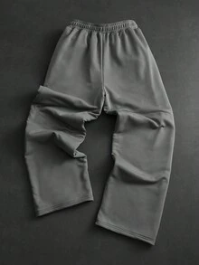 PAVTROS Quần nỉ nam bán chạy nhất, phong cách hip-hop đường phố INS, đồ thêu khăn, phù hợp với mọi mùa và kết hợp hàng ngày, quà tặng thiết yếu cho bạn trai/chồng, thời trang đường phố nam, Y2K - Xám - Xem 2