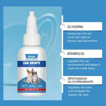 1Pc 60ml Pet Ear Drops - Suitable For Cats And Dogs, Daily Care For Pet Ear Cleaning And Odor Removal