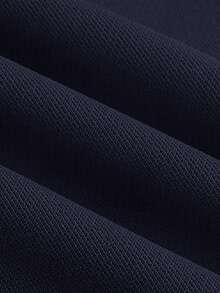 SHEIN EZwear 2件套女士休闲纯色阔腿运动裤 - 藏蓝色 - 查看 3