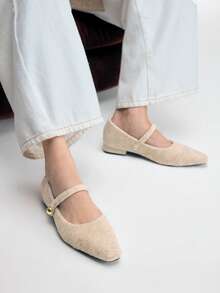 Mnmlis Women's Elegant Pointed Toe Pumps, Minimalist Design For Commuting For Christmas - Apricot - View 12