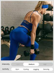 GLOWMODE Quần legging 24 inch ôm sát, không đường may, thấm hút mồ hôi, định hình vòng ba, kiểm soát bụng, thích hợp cho tập luyện cường độ trung bình, chạy bộ, hoạt động ngoài trời và hàng ngày, mùa xuân hè. - Blue Power - Xem 7