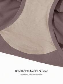 GLOWMODE 2 Packs Sweat-Wicking Modal Gusset Butt-Lifting High-Rise Waist Briefs Underwear Daily Casual Wear - Volcanic Gray - View 4