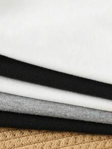 SHEIN 5pcs/Set Unisex Baby Boy/Girl Casual Solid Color Basic Sleeveless Tank Top T-Shirt Knit Tops Set, Spring/Summer Baby Boy Clothes - Multicolor - View 5