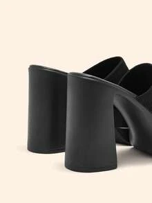 CUCCOO BASICS 女士时尚厚底坡跟凉鞋，适合日常穿着 - 黑色 - 查看 8