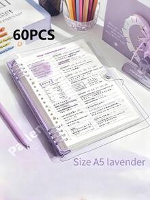 60 Pages A5 Clear Softcover Bulk Notebook With Perforated Pages, Removable Spiral, Waterproof Design - Great For Everyday Office Supplies And Minimalist Style, Perfect Gift For Music Lovers, Music Notebook | Minimalist Notebook | Waterproof Notebook - A5 - View 10