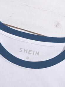 Resyla Plus Size Color Block Heart Print Studded Decor Round Neck Short Sleeve T-Shirt - White - View 3