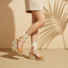 Plataforma Yute Sandalias Alpargatas Casual Layla Premium - Camel - Ver 4