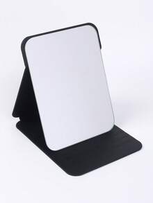 1 pieza Espejo de maquillaje simple para baño y dormitorio, espejo portátil para el escritorio del estudiante universitario, espejo de vanidad de sobremesa ajustable para oficina, espejo cosmético de mano, decoración del hogar, accesorios de baño, organizador de maquillaje de verano