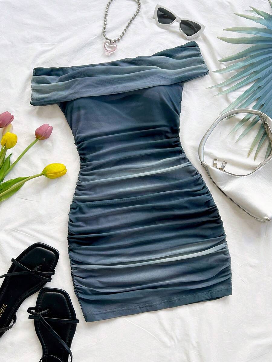 Soleia New Elegant Pleated Mini Dress, Suitable For Vacation - Multicolor - View 1