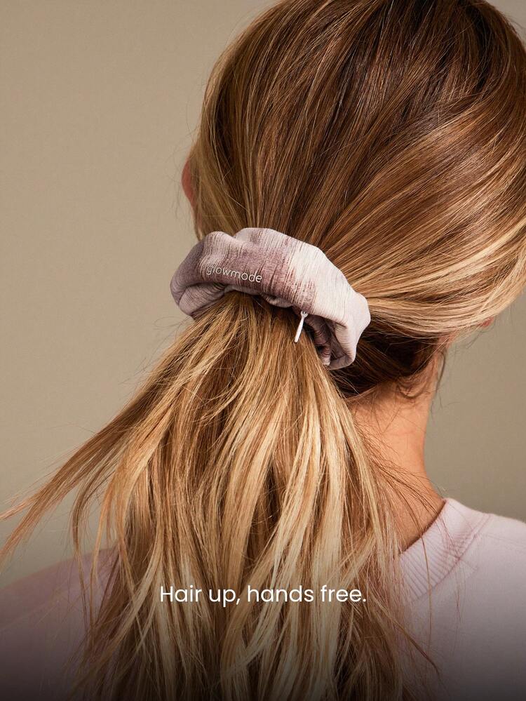 FeatherFit™ Stash Loop Soft Stretchy Sweat-Wicking Zipper Pocket Oversized Reflective Logo Hair Scrunchie Gym Workout Training Yoga Studio Daily Active Wear