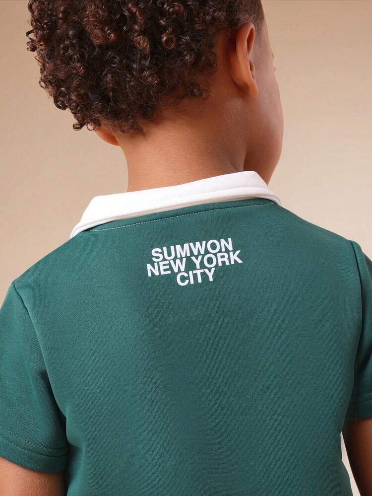 Colorblock Polo With White Collar