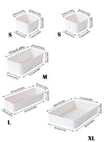 Boîte de rangement en plastique blanc 4 6 5 9 pièces Ensemble d'organisateurs à tiroirs Plateau multifonctionnel pour salle de bain, coiffeuse, maquillage, cosmétiques, chambre, cuisine, bureau, petits outils. Solution de rangement et de décoration pour la maison - Blanc - Voir 20