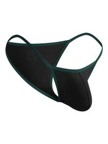 WENEZON Men's Ribbed Sexy Low-Rise Briefs, Men's Underwear, Suitable For Couples Date, Couples Gift G-String Underwear String Bikini Panties String Panties Bikini Panties - Black - View 2