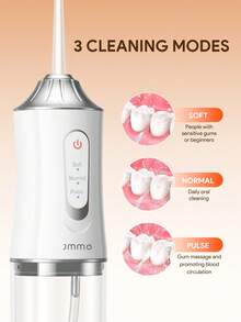 JMMO Water Dental Flosser Cordless Oral Irrigator With 4 Tips, Portable Travle Irrigation Cleaner Waterproof Electric Irrigador Dental For Teeth Cleaning - Multicolor - View 4