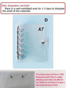 1 件透明活页封面，简易多用途活页笔记本活页夹，适用于办公室、学生、返校、学校用品 - 無色 - 查看 11