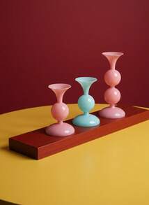 Joivida 1 Stück hochwertige und stimmungsvolle, retrofranzösische römische Säulen-Glaskerzenhalter, einfaches und modernes Gefäß, Zweifachnutzung, robuste Glasstruktur, geeignet für Heimdekoration, Hochzeit, Party und Tischmitte, Valentinstag, Ramadan-Fest - Verschiedenfarbig - Übersicht 5